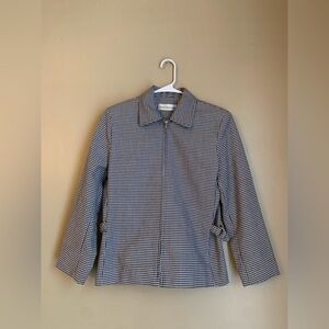 Paris sport club vintage blazer zip up jacket black and white checkered 80’s